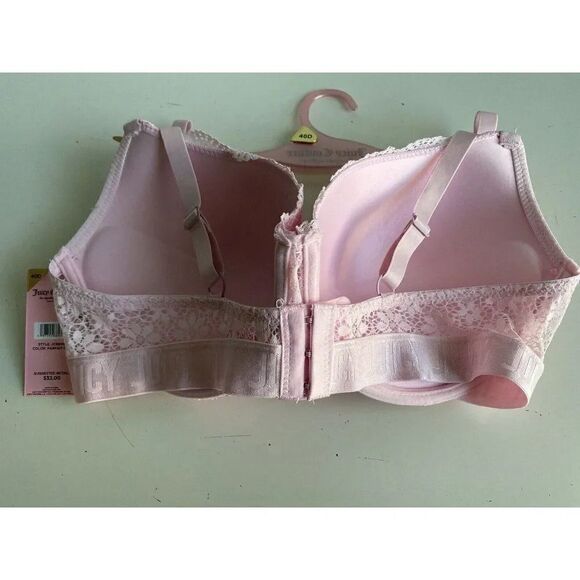 Juicy Couture Sexy Push Up Bra Sz 40D Parfait Pink Underwire JC6914D Lace NEW - Picture 6 of 9